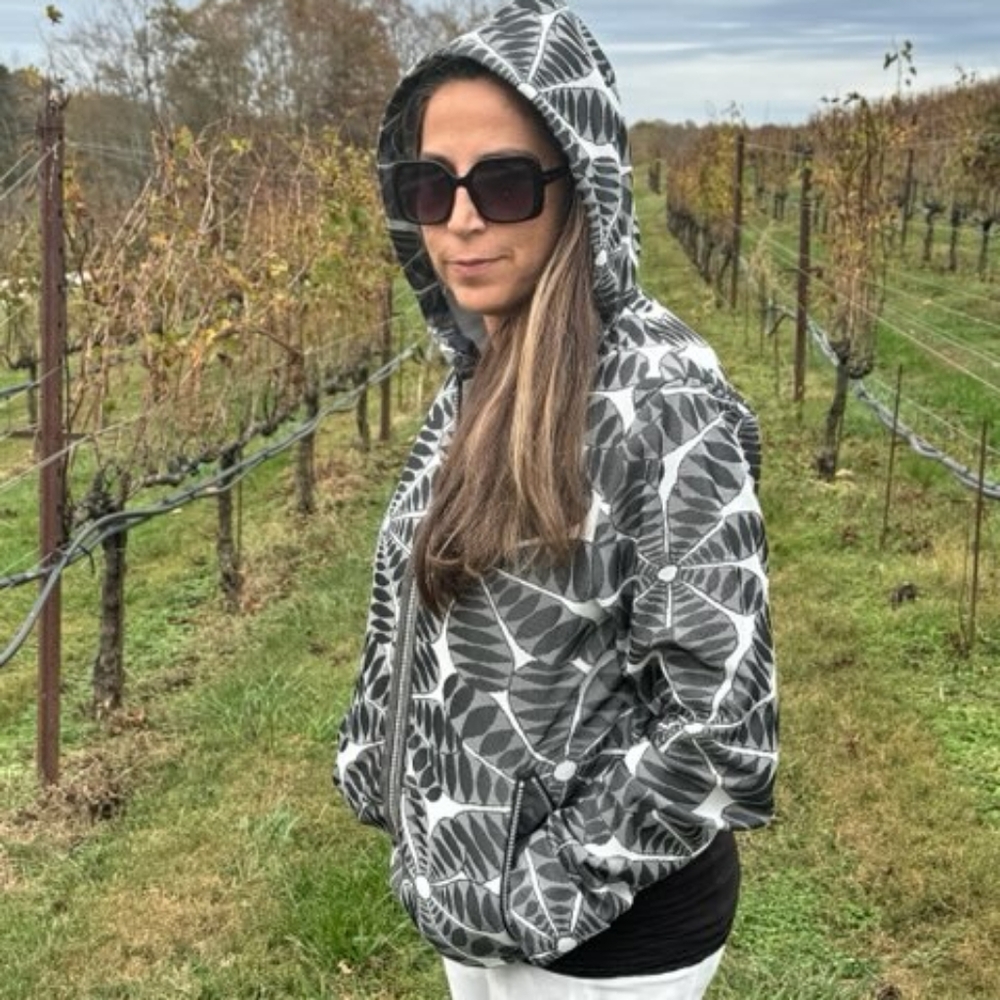 Custo Barcelona Zip Hoodie Jacket Hawaiian Cargo Geometric Flowers US Women's 12